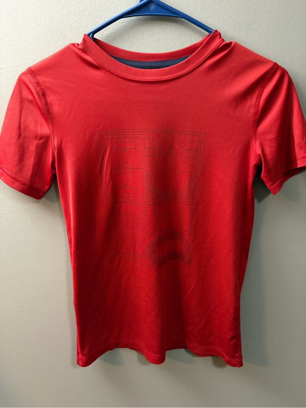 Red Short Sleeve Athletic Tee-Kids
